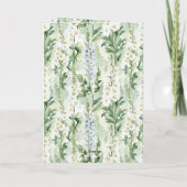 Lavender White Delphinium Flowers Bridal Shower カード (裏面)