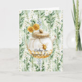 Lavender White Delphinium Flowers Bridal Shower カード (正面)