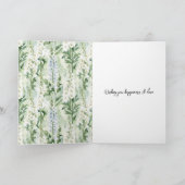 Lavender White Delphinium Flowers Bridal Shower カード (内部)