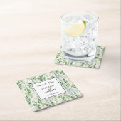 Lavender White Delphinium Flowers Bridal Wedding スクエアペーパーコースター (インサイチュ)