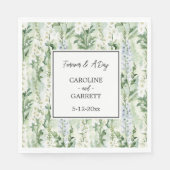 Lavender White Delphinium Flowers Bridal Wedding スタンダードランチョンナプキン (正面)