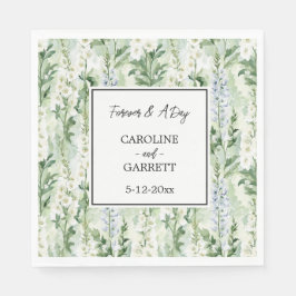 Lavender White Delphinium Flowers Bridal Wedding スタンダードランチョンナプキン