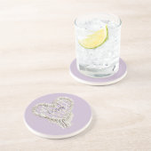 Lavender White Heart Fringe コースター (側面)