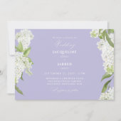Lavender White Hydrangeas Wedding  招待状 (正面)