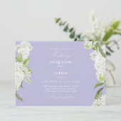 Lavender White Hydrangeas Wedding  招待状 (スタンド正面)