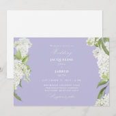 Lavender White Hydrangeas Wedding  招待状 (正面/裏面)