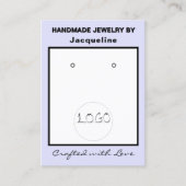 Lavender White Logo Jewelry Earrings QR Code 名刺 (正面)