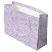 Lavender White Polka Dots Birthday ラージペーパーバッグ (裏面アングル)