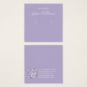 Lavender White Script QR Code Earring Display Card (正面&裏面)