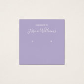 Lavender White Script QR Code Earring Display Card (正面)