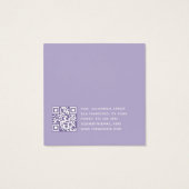 Lavender White Script QR Code Earring Display Card (裏面)
