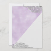 Lavender white silver glitter Masquerade Prom  招待状 (裏面)