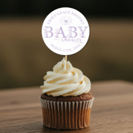 Lavender Wildflower Baby Shower  ラウンドシール