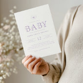 Lavender Wildflower Baby Shower All-in-One  招待状