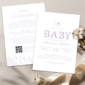 Lavender Wildflower Baby Shower All-in-One  招待状