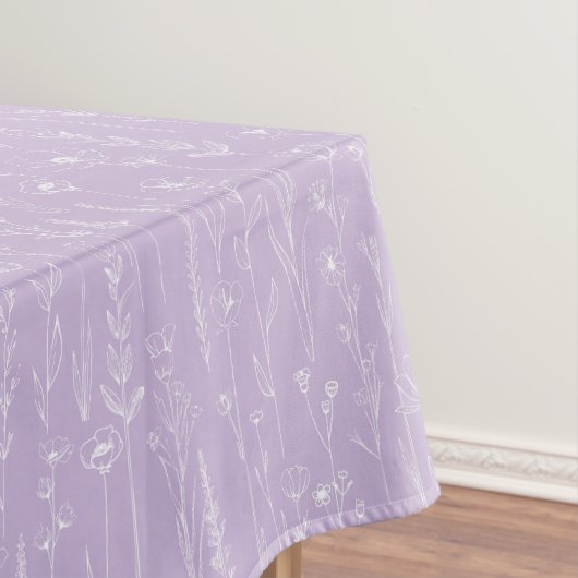 Lavender Wildflower Baby Shower Tablecloth テーブルクロス (インサイチュ)