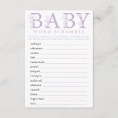 Lavender Wildflower Baby Shower Word Game Card エンクロージャーカード (正面)