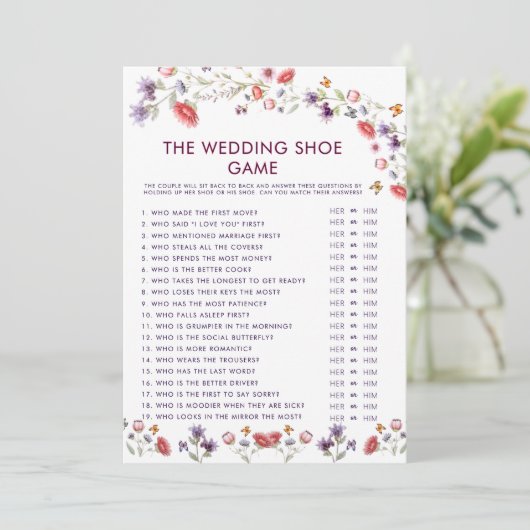 Lavender Wildflower Bridal Shower Shoe Game (スタンド正面)