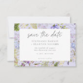 Lavender Wildflower Garden Romantic Wedding Photo セーブザデート (正面)