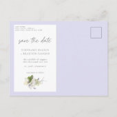 Lavender Wildflower Garden Save the Date Photo ポストカード (裏面)