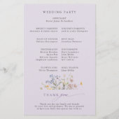 Lavender Wildflower Meadow Garden Wedding Program (裏面)