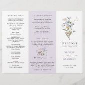 Lavender Wildflower Meadow Garden Wedding Program (正面)