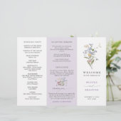 Lavender Wildflower Meadow Garden Wedding Program (スタンド正面)