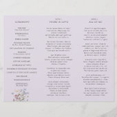 Lavender Wildflower Meadow Garden Wedding Program (裏面)
