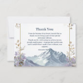 Lavender Wildflower Mountain Birthday サンキューカード (正面)