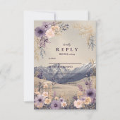 Lavender Wildflower Mountain Wedding 出欠カード (正面)