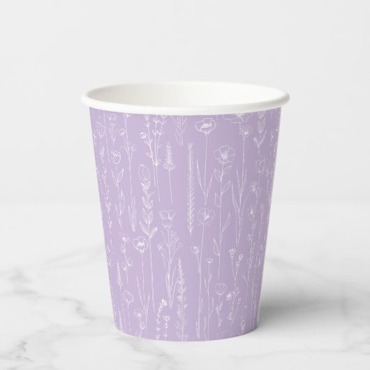 Lavender Wildflower Party Cup | Botanical Pattern 紙コップ (裏面)