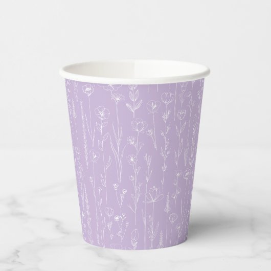 Lavender Wildflower Party Cup | Botanical Pattern 紙コップ (左)