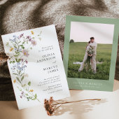 Lavender Wildflower Spray Refined Wedding 招待状