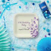 Lavender Wildflower Women's 50th Birthday Party ペーパープレート (パーティー)