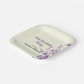 Lavender Wildflower Women's 50th Birthday Party ペーパープレート (傾斜あり)