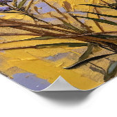 Lavender Wildflowers on Golden Textured Background ポスター (角)