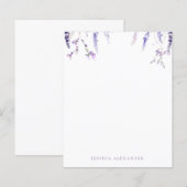 Lavender Wildflowers Personalized Stationery (正面/裏面)