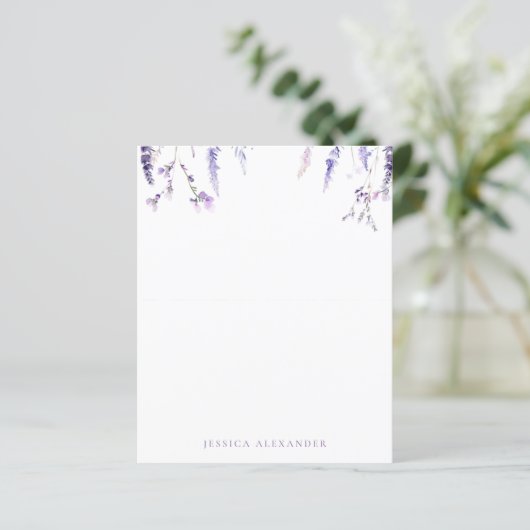 Lavender Wildflowers Personalized Stationery (スタンド正面)