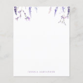 Lavender Wildflowers Personalized Stationery (正面)
