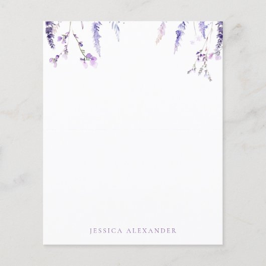 Lavender Wildflowers Personalized Stationery (正面)