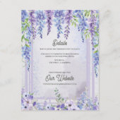 Lavender Wisteria Floral Arch Wedding Details エンクロージャーカード (正面)