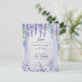 Lavender Wisteria Floral Arch Wedding Details エンクロージャーカード (スタンド正面)