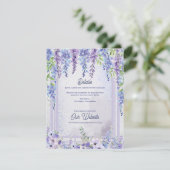 Lavender Wisteria Floral Arch Wedding Details エンクロージャーカード (スタンド正面)