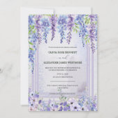 Lavender Wisteria Floral Arch Wedding Invitation 招待状 (正面)