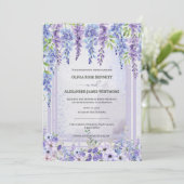 Lavender Wisteria Floral Arch Wedding Invitation 招待状 (スタンド正面)