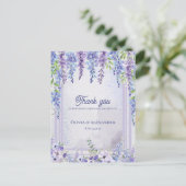 Lavender Wisteria Floral Arch Wedding Thank You ポストカード (スタンド正面)