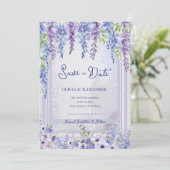 Lavender Wisteria Garden Romantic Photo Wedding 案内状 (スタンド正面)