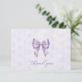 Lavender Wisteria Ribbon – Japanese-Inspired サンキューカード (スタンド正面)