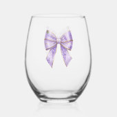 Lavender Wisteria Ribbon – Japanese-Inspired ステムなしワイングラス (裏面)