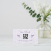 Lavender Wisteria Ribbon – Japanese-Inspired プレイスカード (スタンド正面)